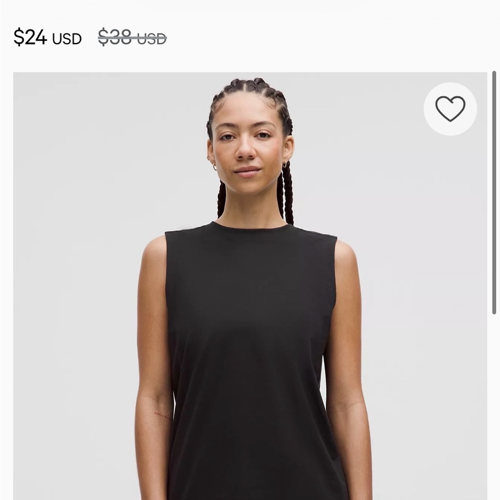 Lululemon All Yours Black Cotton Tank